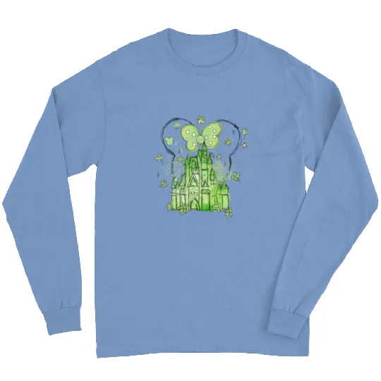 Disneyland St Patricks Day Long Sleeves, Clover Disney Castle Minnie Mouse Long Sleeves