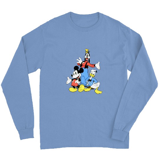 Disney Men's Mickey Mouse Goofy and Donald Duck Pals Long Sleeves
