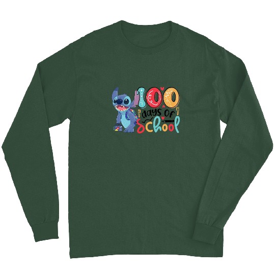 Stitch 100 Days Long Sleeves, Disney Stitch 100 Days of School Long Sleeves, 100 Days Of School Long Sleeves