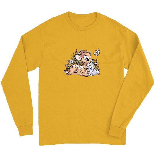Cute Disney Bambi And Thumper Retro Vintage Long Sleeves, Magic Kingdom Holiday Trip Long Sleeves