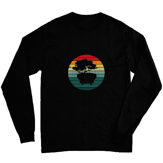 Retro Sunset Bonsai Grafting Gardening Lovers Bonsai Tree Long Sleeves