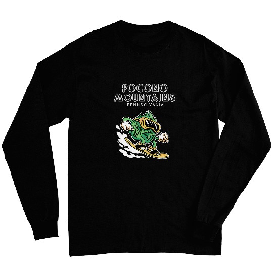 Beer Fun Pocono Mountains Pennsylvania Funny Snowboarding Beer Hops Long Sleeves