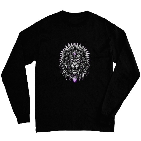 Lion Pet Aztec jaguarss Warrior Aztec Culture Mayan Indigenous 8 Long Sleeves
