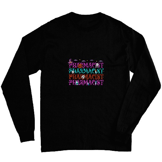 Discover Pharmacist Halloween Repeat Spooky Pharmacy Technician Long Sleeves