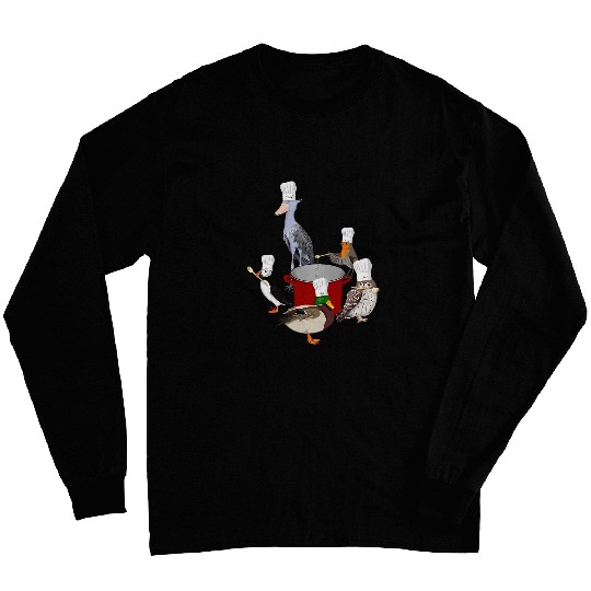 Owl Pet Shoebill Robin Owl Puffin Mallard Kitchen Chef Cooking Birds Long Sleeves