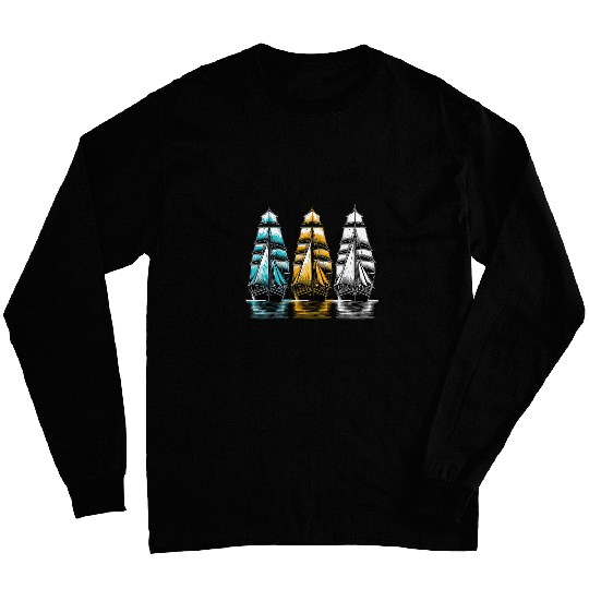 Sailing Ships s I saw three ships Christmas Carol Long Sleeves