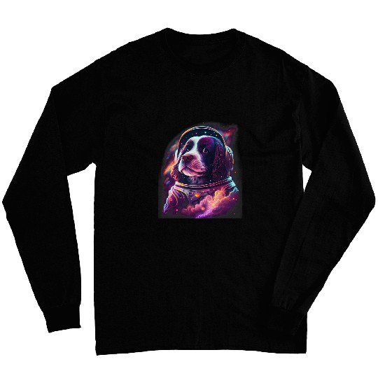 Astronauts English Springer Spaniel dog Space Galaxy 1 Long Sleeves