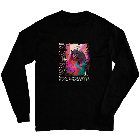 Kaiju Japanese Monster Raccoon Colorful Graphic Long Sleeves