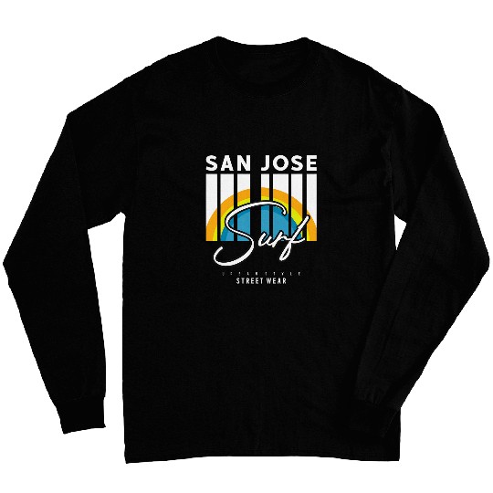 San Jose Surf Vibes Ride the Silicon Waves Long Sleeves