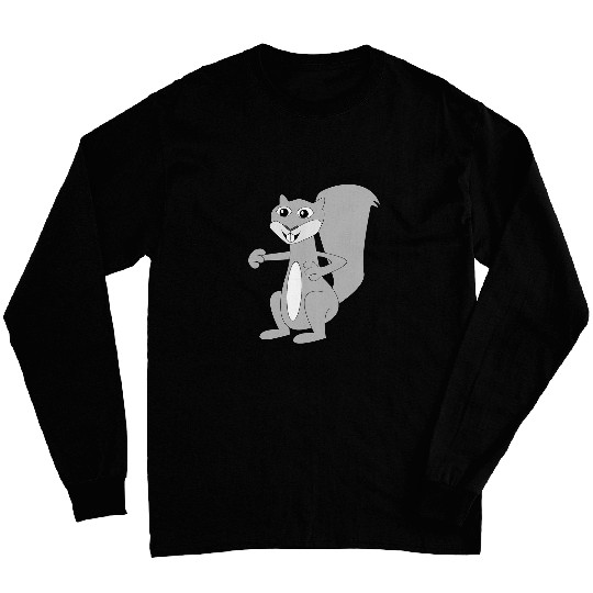 Squirrel Pet Grey Squirrel Cartoon Long Sleeves