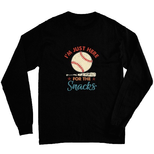 Im Just Here For The Snacks Fantasy Baseball Vintage Long Sleeves