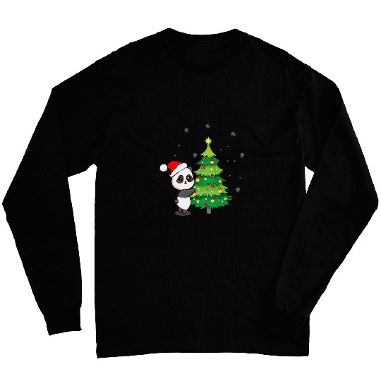 Panda Pet Tree Panda Snowflake Gift for xmass Cute Christmas Design Long Sleeves