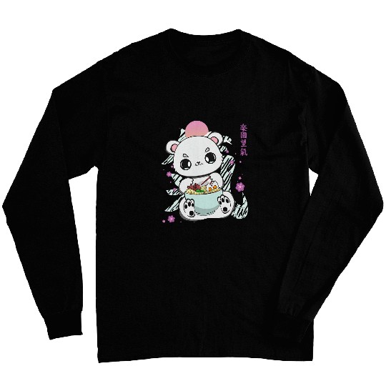Japanese Ramen Noodles Kawaii Cute Anime Polar Bear Otaku Long Sleeves