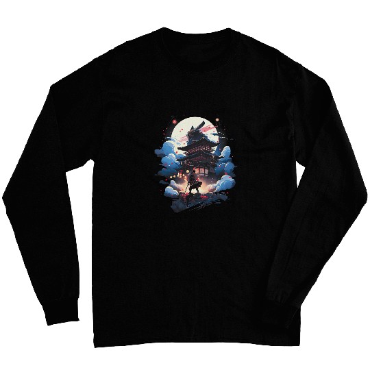 Samurai Japan Fantasy Manga Katana Geisha 1 Long Sleeves