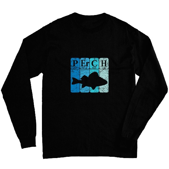 Perch Periodic Table Elements Seafood Perch Fishing Retro 2 Long Sleeves