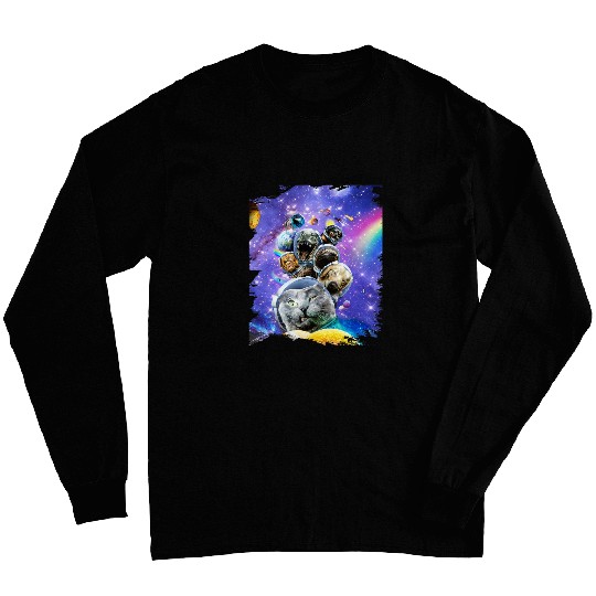 Sloth Pet Astronaut Space Cat Sloth Dog Dinosaur Shark Selfie Funny Long Sleeves
