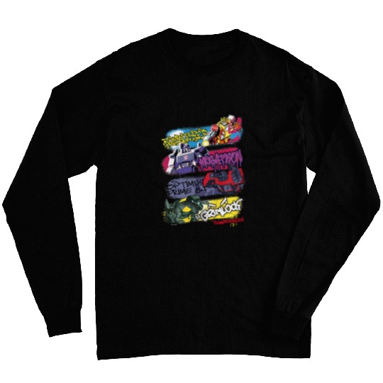 Kids Transformers Classic Characters Graffiti Panels Mashup Long Sleeves