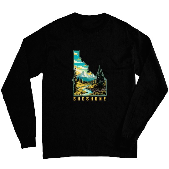Shoshone Idaho State Outdoor Nature Graphic Long Sleeves