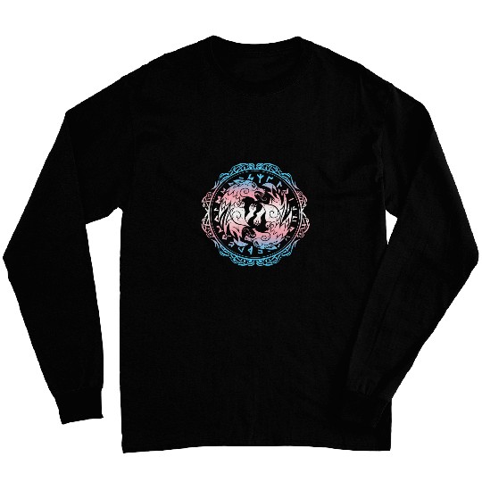 Dragon Pet Transgender Yin Yang Dragon Transgender Pride LGBTQ Long Sleeves