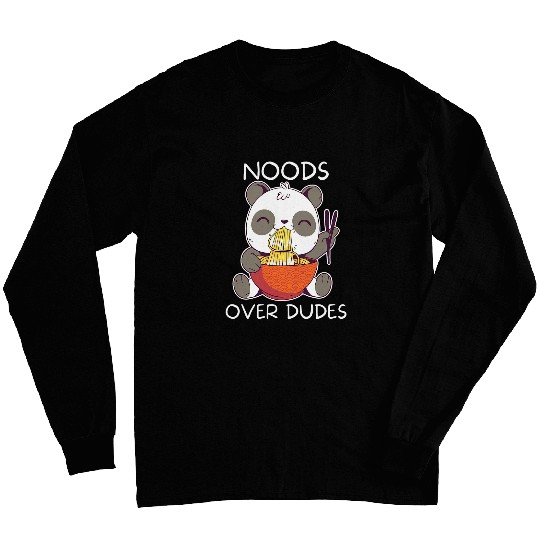 Panda Pet Noods Over Dudes Funny Pho Noodle Cute Panda Cartoon kawaii Long Sleeves