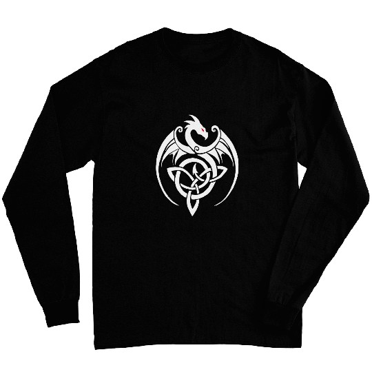 Dragon Pet Triquetra Holy Trinity Celtic Knot Dragon Symbol Long Sleeves