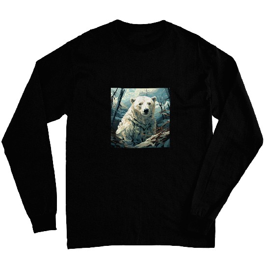 Bear Pet Polar Bear Leaves Snow Camouflage Graphic 2 Long Sleeves