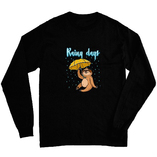 Sloth Pet Holding An Umbrella Raining Spring Weather Rainy Days Long Sleeves