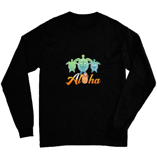 Turtle Pet Hawaii Sunset Maui Hawaiian Honolulu Beach Aloha Long Sleeves