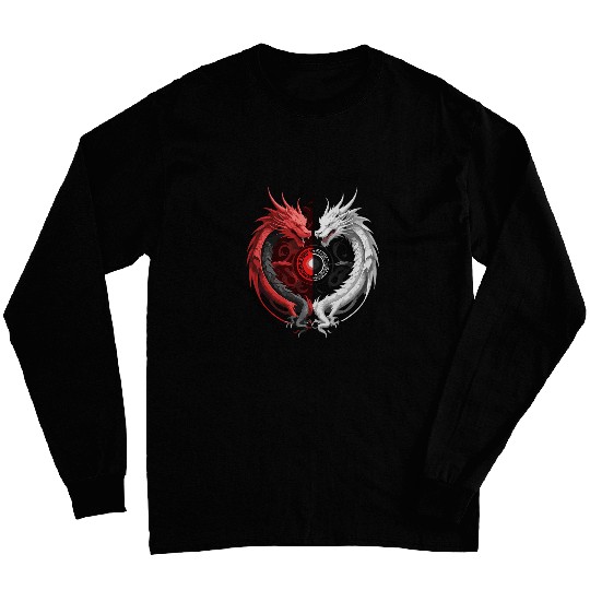 Dragon Pet two dragons facing off dragon yingyang 1 Long Sleeves