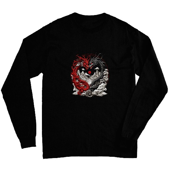Dragon Pet two dragons facing off dragon yingyang 2 Long Sleeves