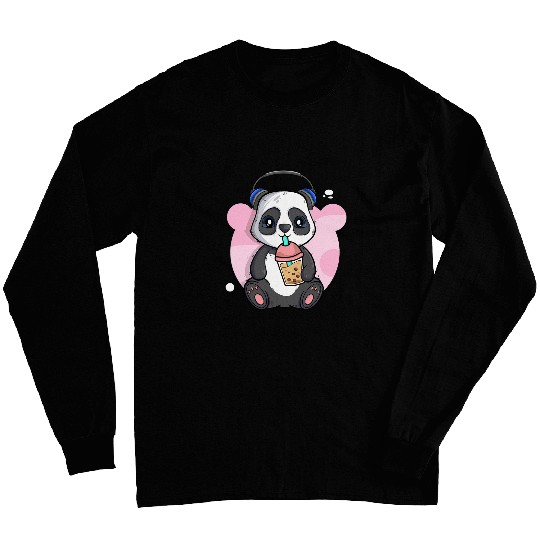 Panda Pet Boba Tea Bubble Tea Cute Kawaii Neko Panda Bear Long Sleeves