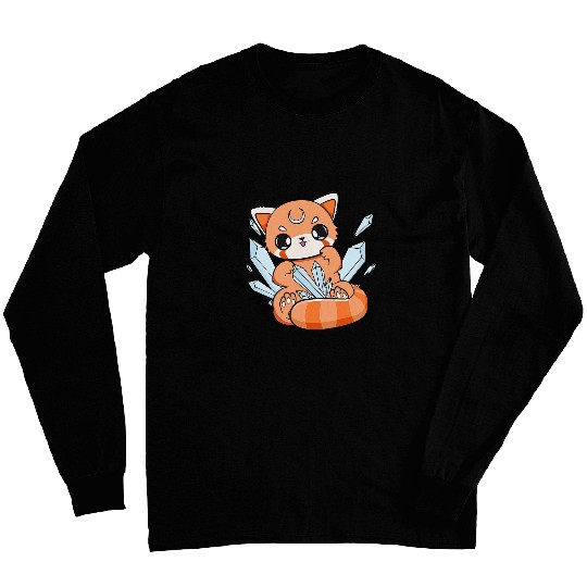 Panda Pet Kawaii Pastel Goth Red Panda Cute Chibi Anime Otaku Long Sleeves