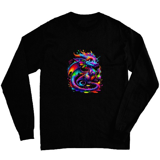 Dragon Pet Happy Holi dragon Festival Colors India Hindu Women Men Kid Long Sleeves