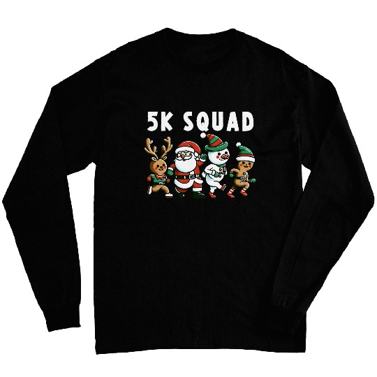 Running Christmas 5k Squad Fun Run Matching xmass Runner Long Sleeves