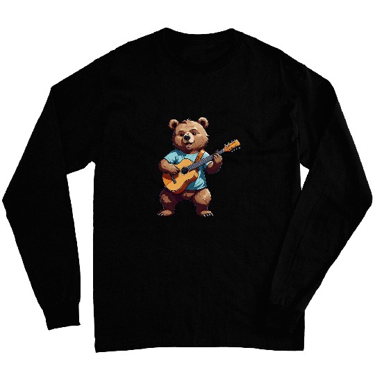 Bear Pet Happy Teddy Bear Grizzly with Classic Guitar Player Long Sleeves