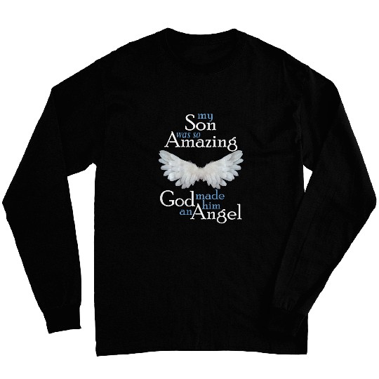 Son Guardian Angel Memorial Gift Amazing Angel Wings Long Sleeves