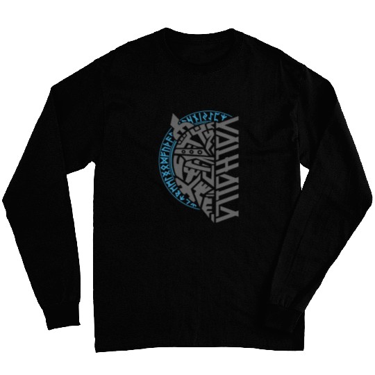 Viking warrior Odins Valhalla runes Norse compass 3 Long Sleeves