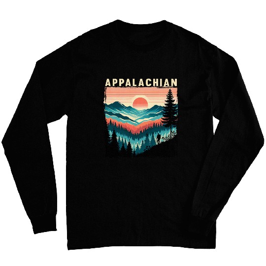 Trail Horizontal Stripe Appalachian Trail Hiking Camper Long Sleeves