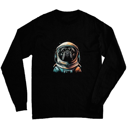 Astronauts Funny Pug Dad Astronaut Helmet Dog Astronaut Costume 1 Long Sleeves