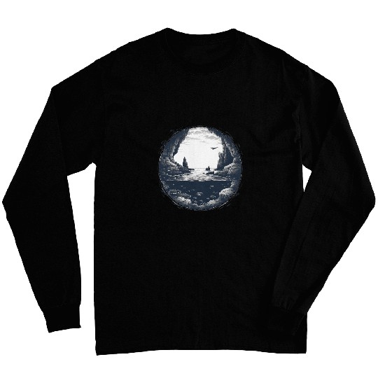 Underwater Cave in the Sea with Coral Long Sleeves