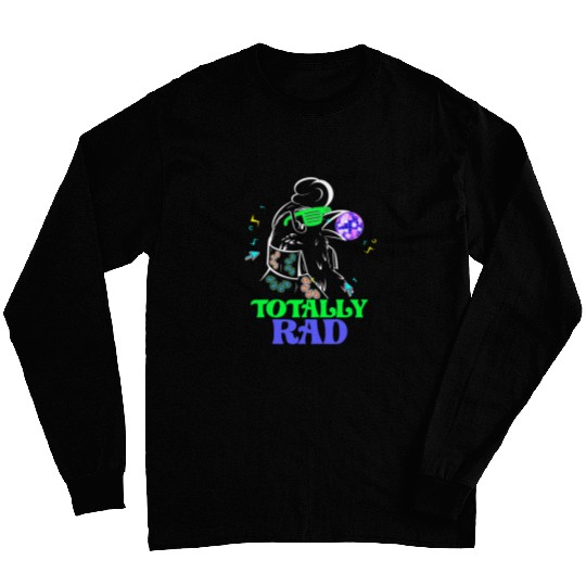Totally Rad Retro Raven Disco 70s 80s Rock And Roll Long Sleeves