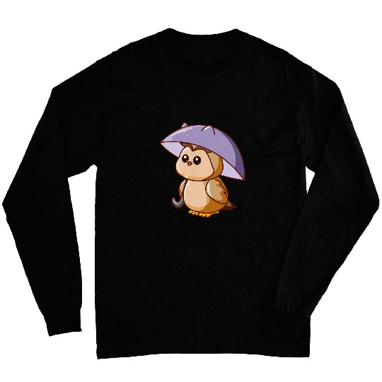 Owl Pet Birds of Prey Under the Umbrella Holding Umbrella Long Sleeves