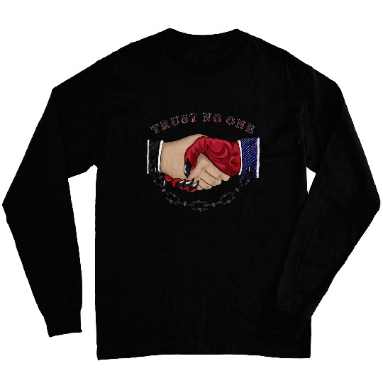 Trust No One American Traditional Tattoo Handshake Long Sleeves