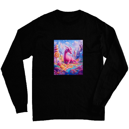 Dragon Pet Whimsical Dragon in Candyland Long Sleeves