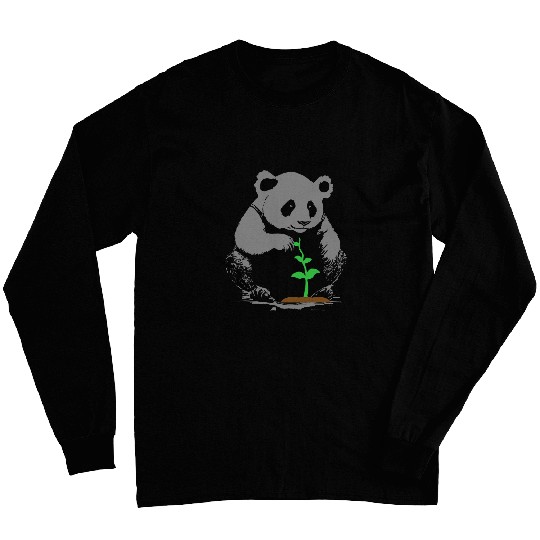Panda Pet Earth Day Eco Friendly Animal Protections Panda For Women Long Sleeves