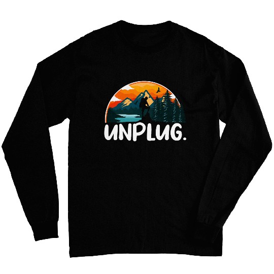 Unplug Hiking Apparel Hiker Hiking Retro vintages Hiking Long Sleeves
