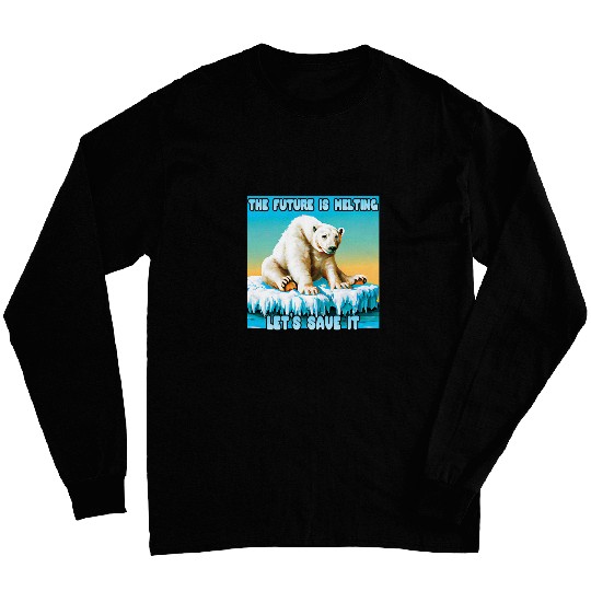 Bear Pet Sad Bear on Melting Ice Long Sleeves