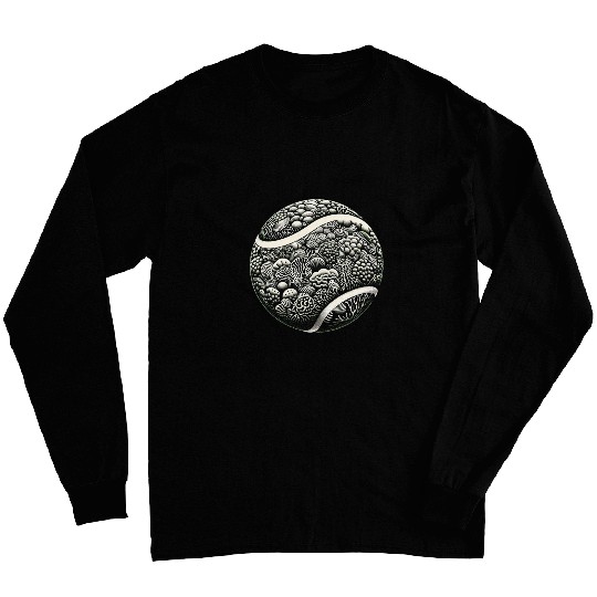 Tennis Ball with Coral Reef Art Long Sleeves