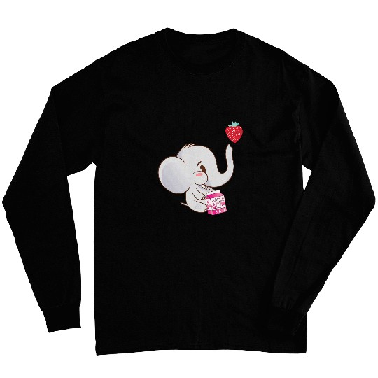 Elephant Pet Strawberry Milk Baby Elephant Japanese Milk Shake Carton Long Sleeves