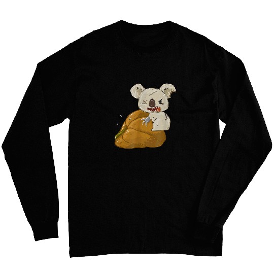 Koala Pet Dark Humor Sarcastic Halloween Costume Pumpkin Koala Long Sleeves